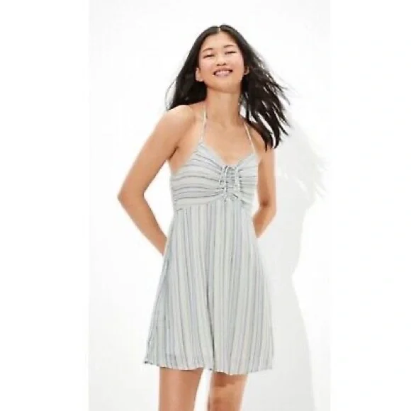 american eagle ruched halter mini dress AE Knit Halter Mini Dress